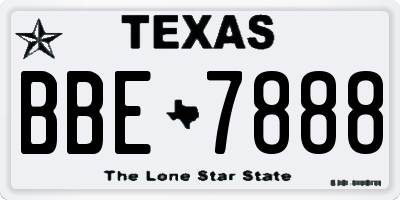 TX license plate BBE7888
