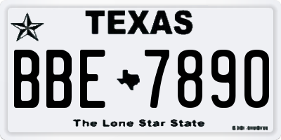 TX license plate BBE7890