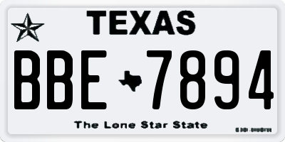 TX license plate BBE7894