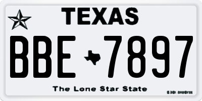 TX license plate BBE7897