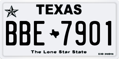 TX license plate BBE7901