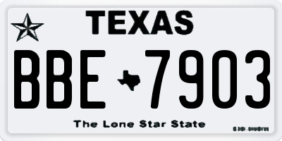 TX license plate BBE7903