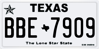 TX license plate BBE7909