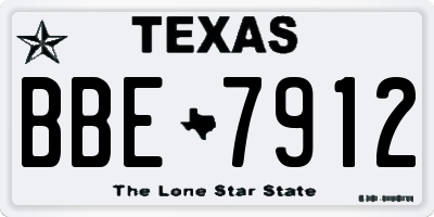 TX license plate BBE7912