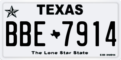 TX license plate BBE7914