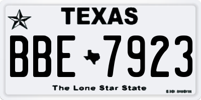 TX license plate BBE7923