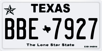 TX license plate BBE7927