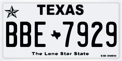 TX license plate BBE7929
