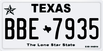TX license plate BBE7935