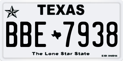 TX license plate BBE7938