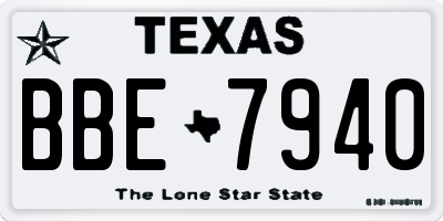 TX license plate BBE7940