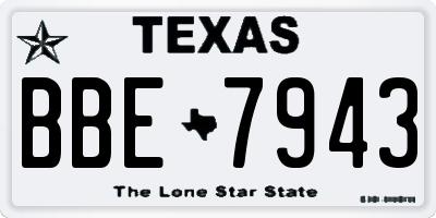 TX license plate BBE7943