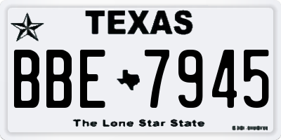 TX license plate BBE7945