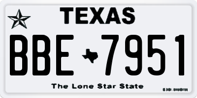 TX license plate BBE7951