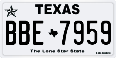 TX license plate BBE7959