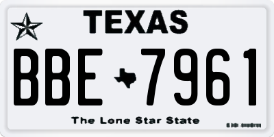 TX license plate BBE7961