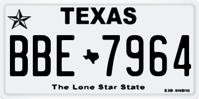 TX license plate BBE7964