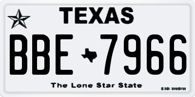 TX license plate BBE7966