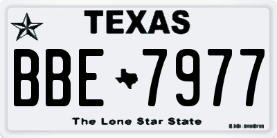 TX license plate BBE7977