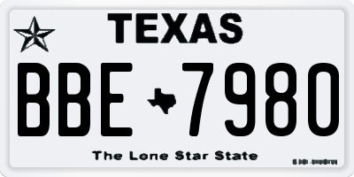 TX license plate BBE7980