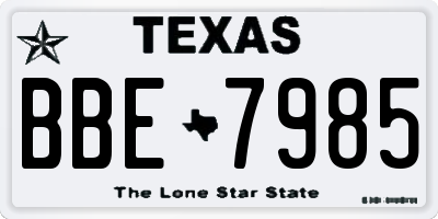 TX license plate BBE7985