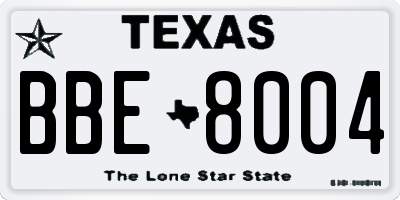 TX license plate BBE8004