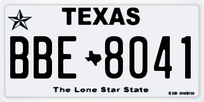 TX license plate BBE8041