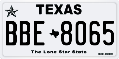 TX license plate BBE8065