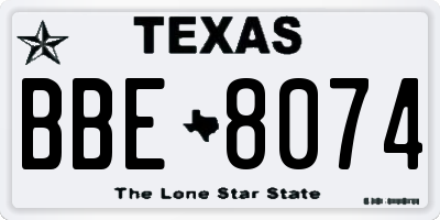 TX license plate BBE8074
