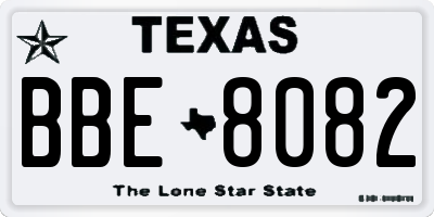 TX license plate BBE8082
