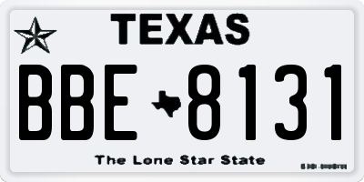 TX license plate BBE8131