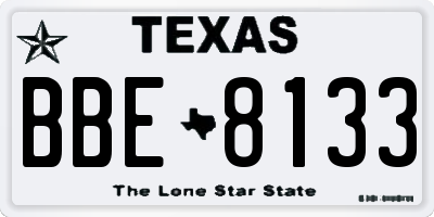 TX license plate BBE8133