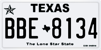 TX license plate BBE8134