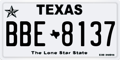 TX license plate BBE8137