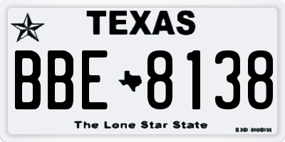 TX license plate BBE8138