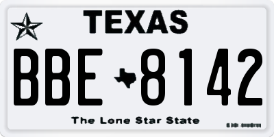 TX license plate BBE8142