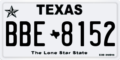 TX license plate BBE8152