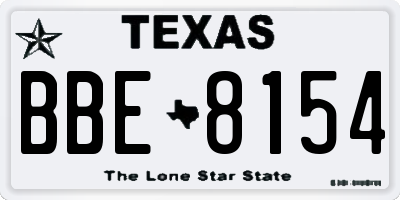 TX license plate BBE8154