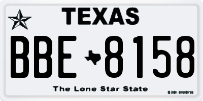 TX license plate BBE8158