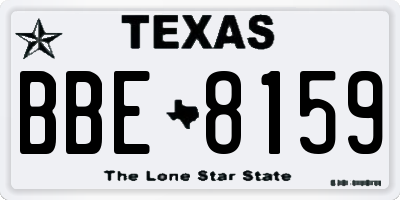 TX license plate BBE8159
