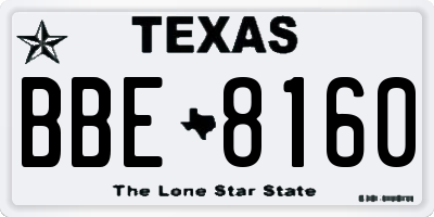 TX license plate BBE8160