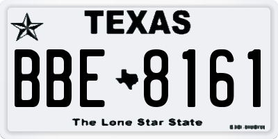 TX license plate BBE8161
