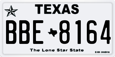 TX license plate BBE8164