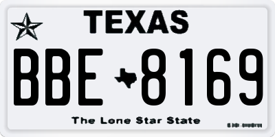 TX license plate BBE8169
