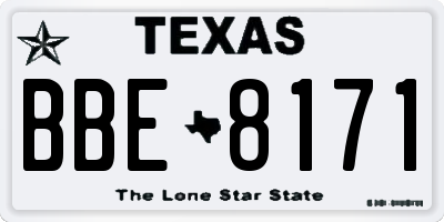 TX license plate BBE8171