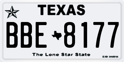 TX license plate BBE8177