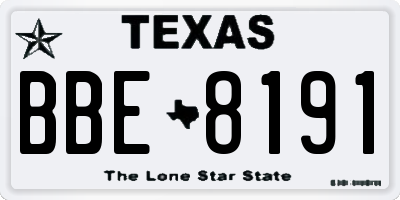 TX license plate BBE8191