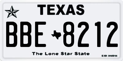 TX license plate BBE8212