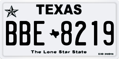 TX license plate BBE8219