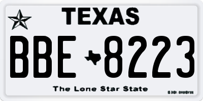 TX license plate BBE8223